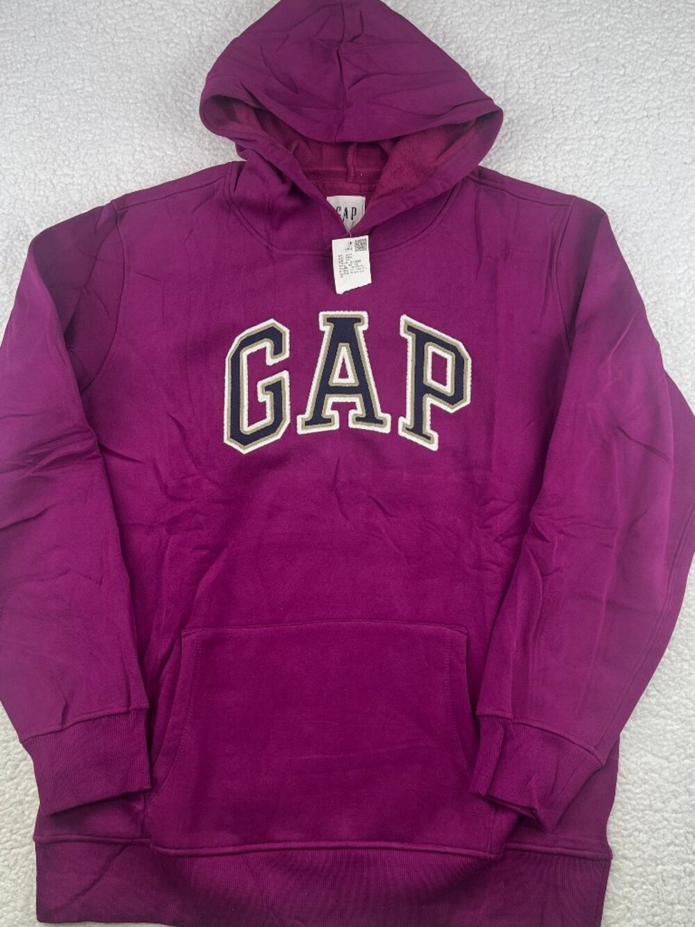 GAP Pullover Hoodie Womens XL Purple Long Sleeve Fleece Logo Crew Neck NWT